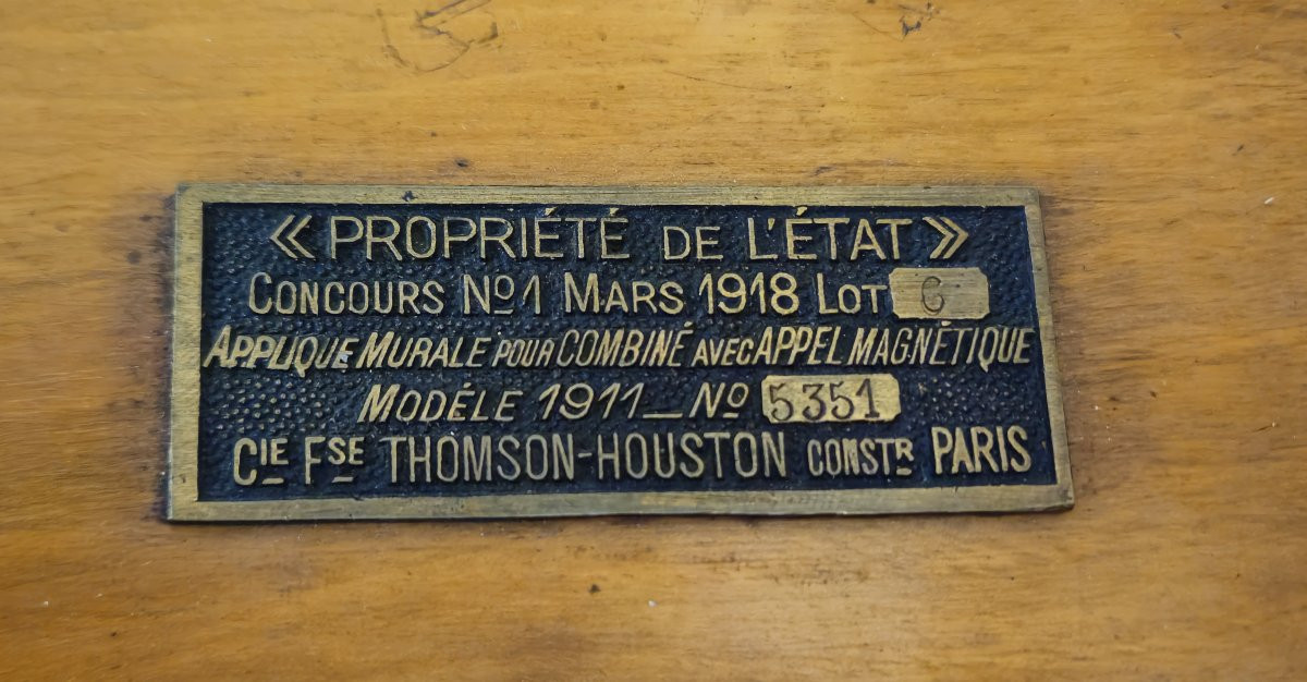 Antique Wall-mounted Telephone – Thomson-houston – Model 1911 – Competition 1918 –  -photo-3