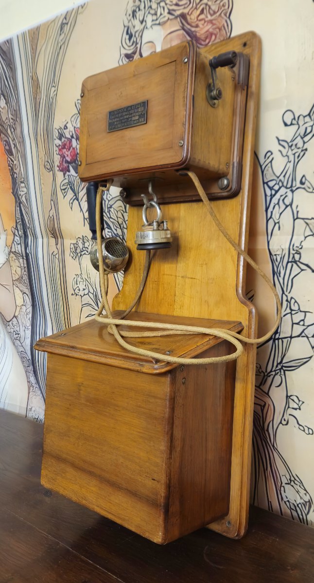 Antique Wall-mounted Telephone – Thomson-houston – Model 1911 – Competition 1918 –  -photo-8