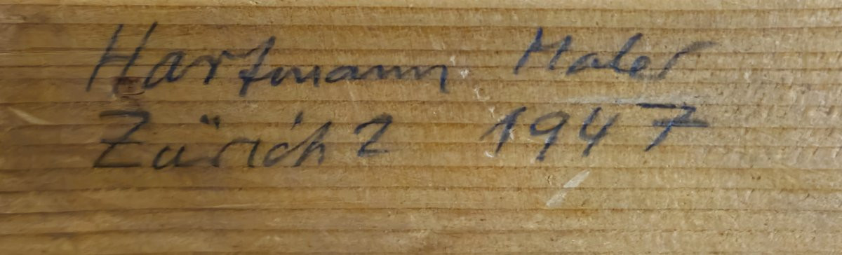 Polychrome Painted Alsatian Wardrobe – Louis XIV Style – Floral Decoration – 19th Century – Folk Art -photo-7