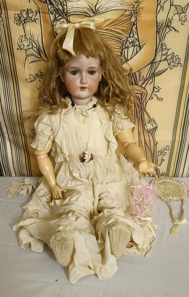 Very Large Antique Porcelain Doll Head A.18m Germany – 100 Cm – Sleeping Eyes – Circa 1930 