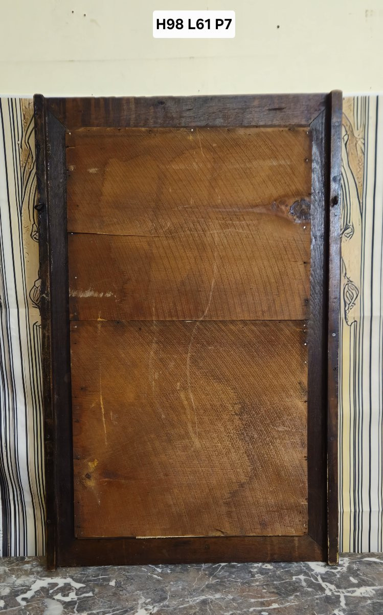 Grand miroir ancien à fronton sculpté – bois et dorure – style Renaissance / XIXe -photo-6