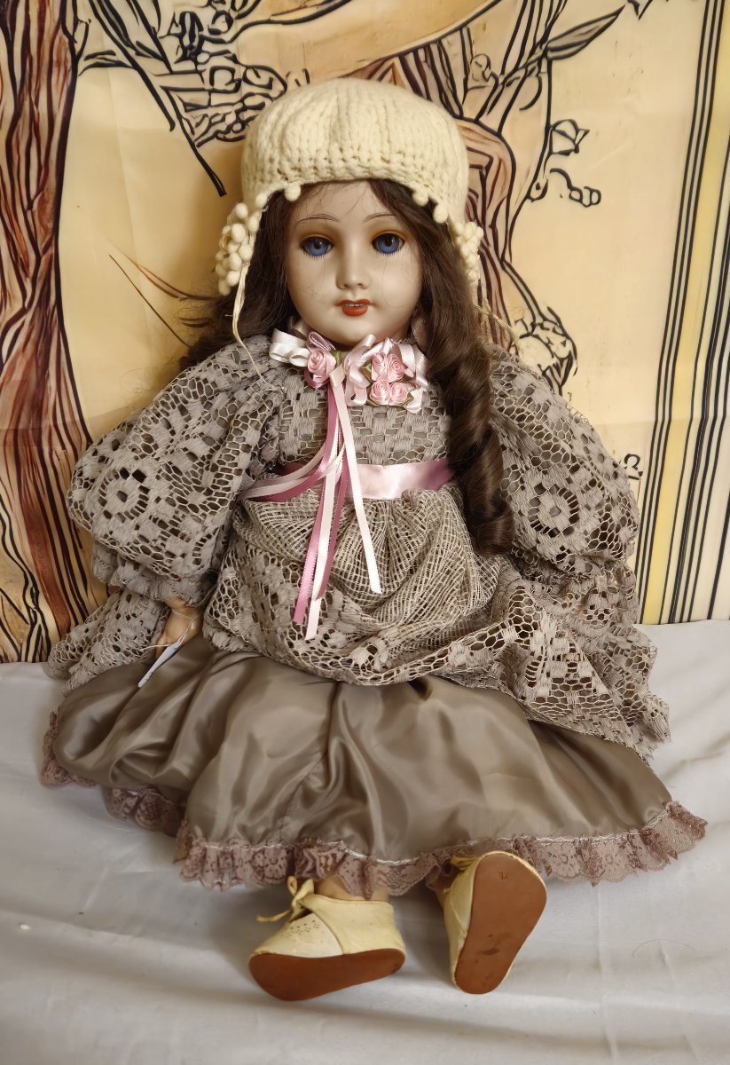 Grande poupée ancienne UNIS France 301 – tête porcelaine – vers 1930 – yeux dormeurs – 73 cm – -photo-1