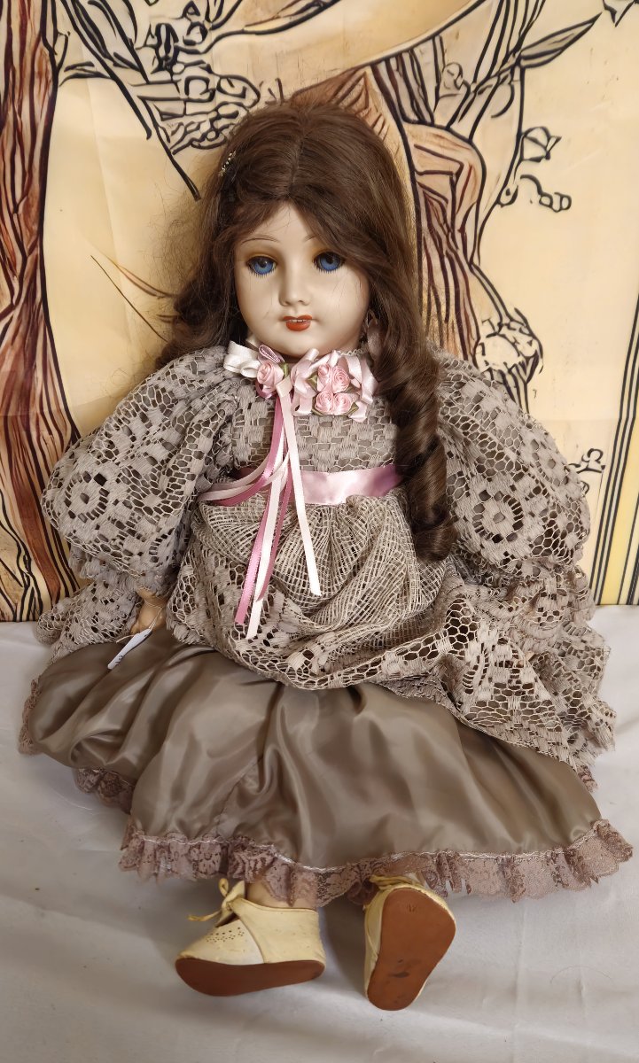 Grande poupée ancienne UNIS France 301 – tête porcelaine – vers 1930 – yeux dormeurs – 73 cm – -photo-5