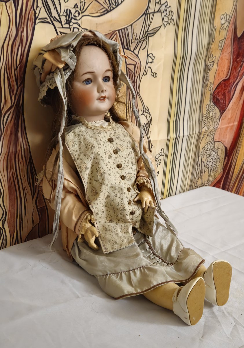 Grande poupée ancienne UNIS France 301 – tête porcelaine – vers 1930 – yeux dormeurs – 68 cm – -photo-2