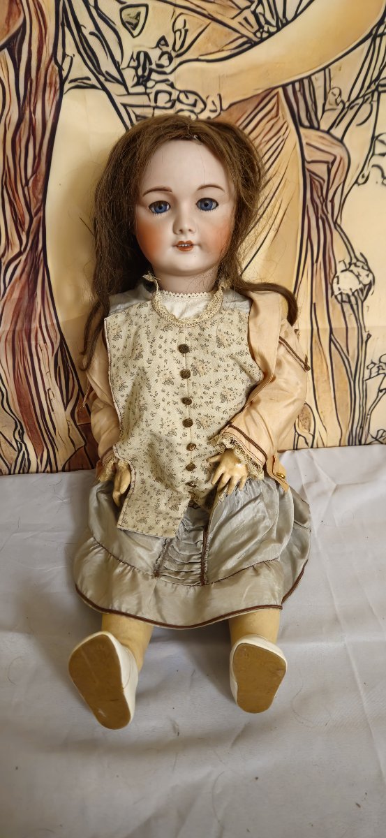 Grande poupée ancienne UNIS France 301 – tête porcelaine – vers 1930 – yeux dormeurs – 68 cm – -photo-5