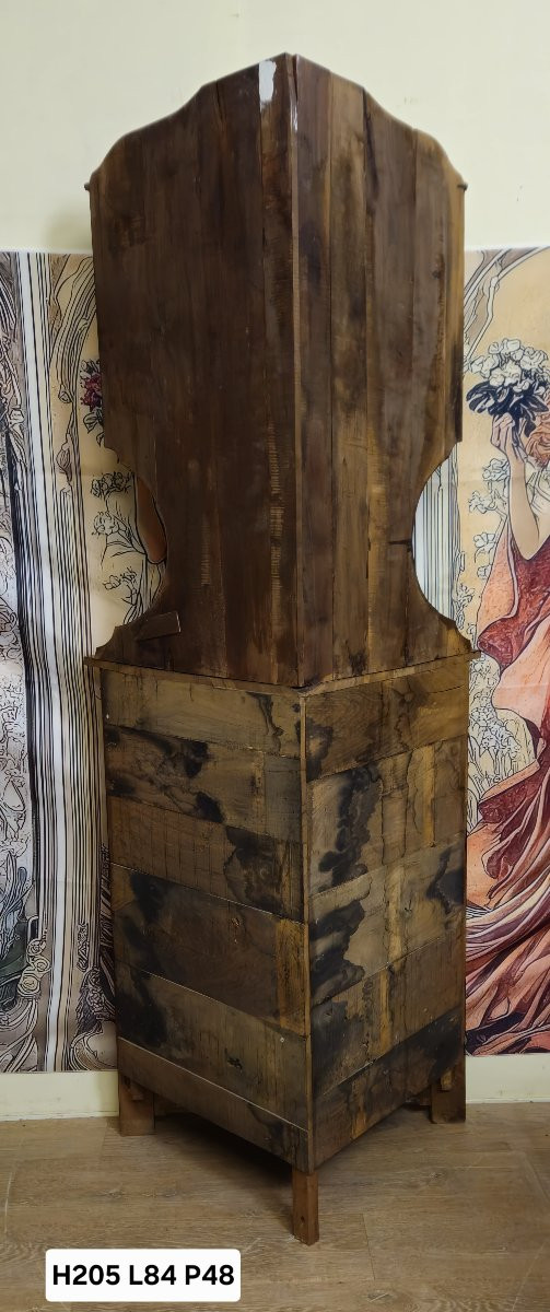 Louis Philippe Corner Buffet In Solid Walnut With Upper Section – Rustic Piece Of Furniture – 19th Century -photo-8