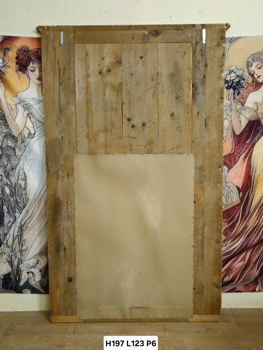 Trés trés important trumeau Louis XVI – miroir et panneau décor aux instruments de musique - -photo-7