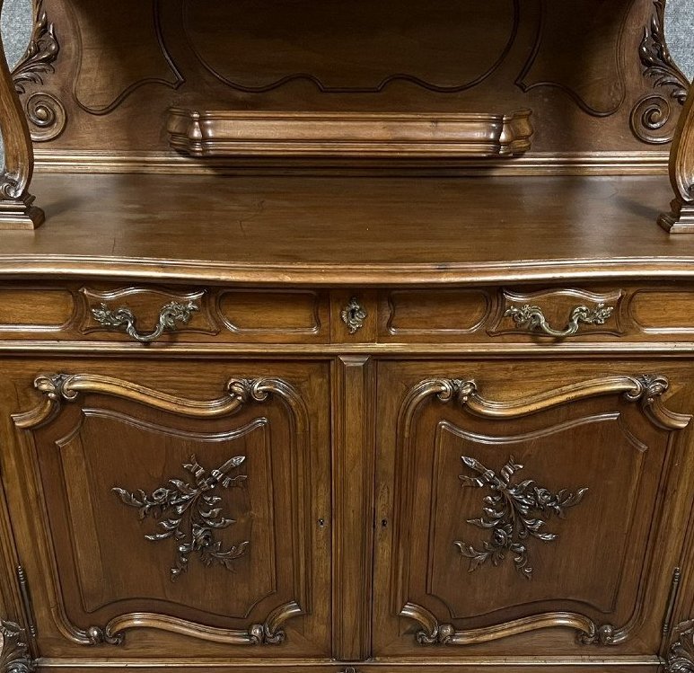 Buffet deux corps Louis XV en noyer – vers 1850  -photo-2