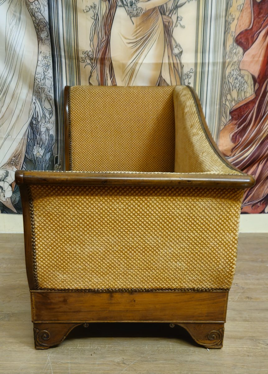 Mahogany Chaise Longue/daybed/athenian-style Sofa – Charles X Period – 19th Century -photo-5