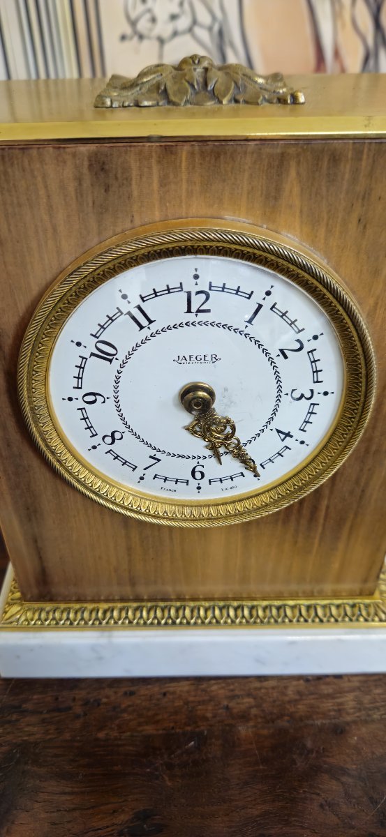 Jaeger Table Clock – Marble And Gilt Brass -photo-3