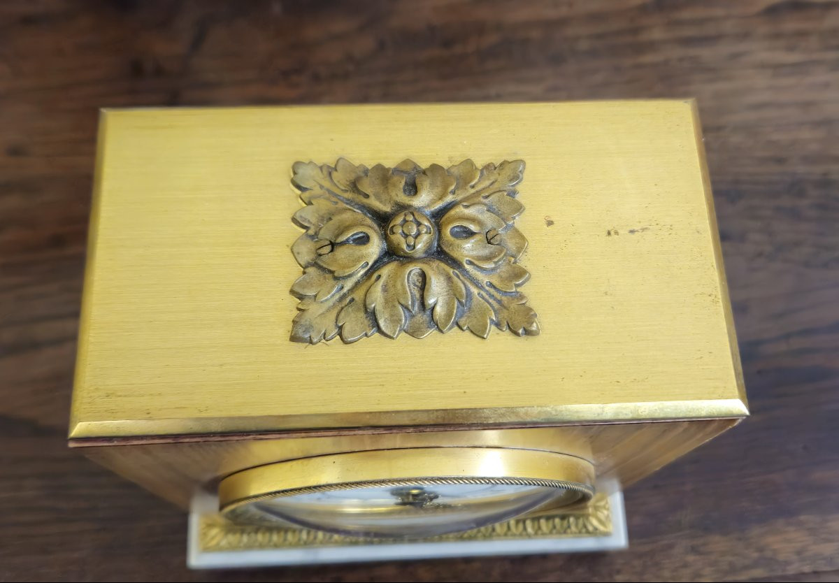 Jaeger Table Clock – Marble And Gilt Brass -photo-4