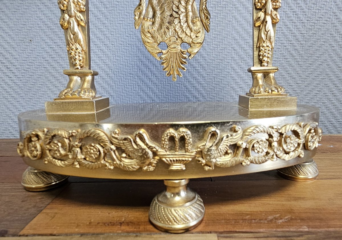 A Finely Chased And Gilded Bronze Portico Clock, Empire Period, Circa 1800-photo-4