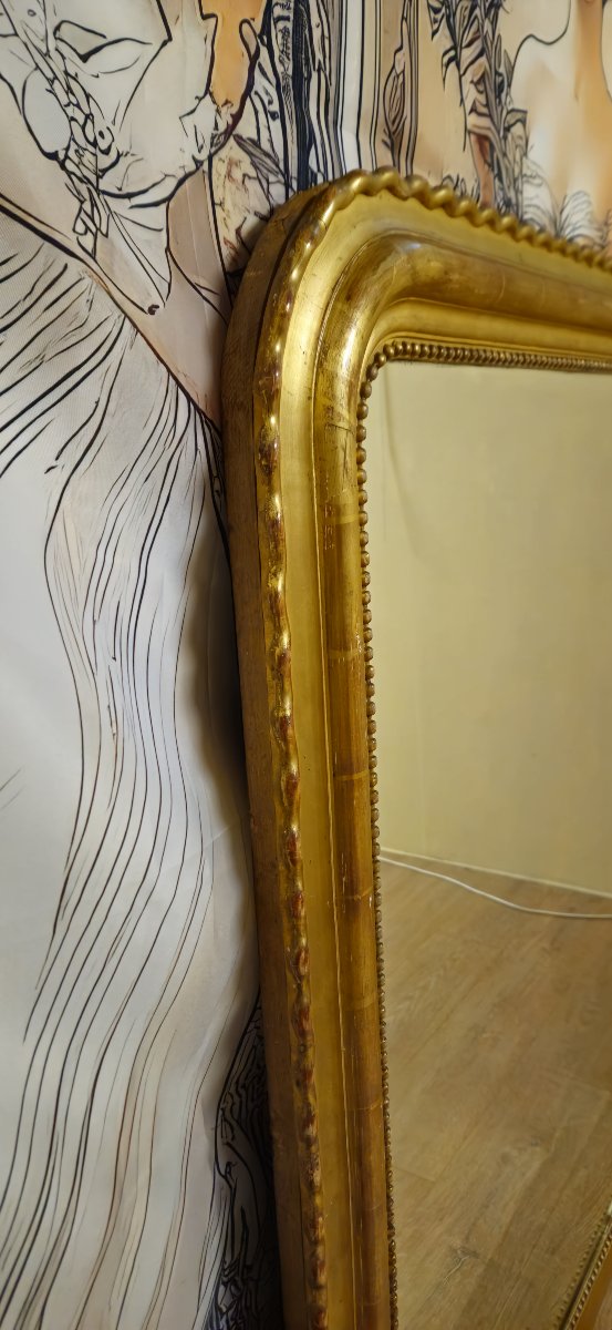 Gilded Mirror From The Louis-philippe Period (19th Century) / Circa 1830 -photo-3