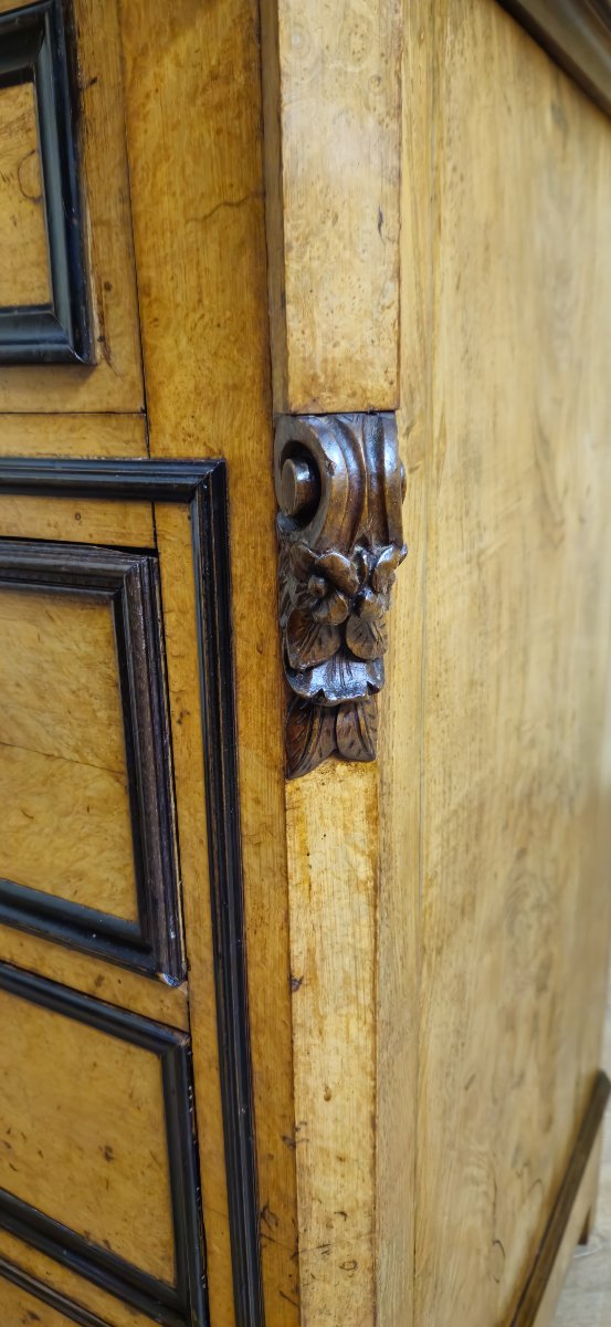 Charles X Period Chest Of Drawers In Maple And Blackened Pear Wood (circa 1820) -photo-4