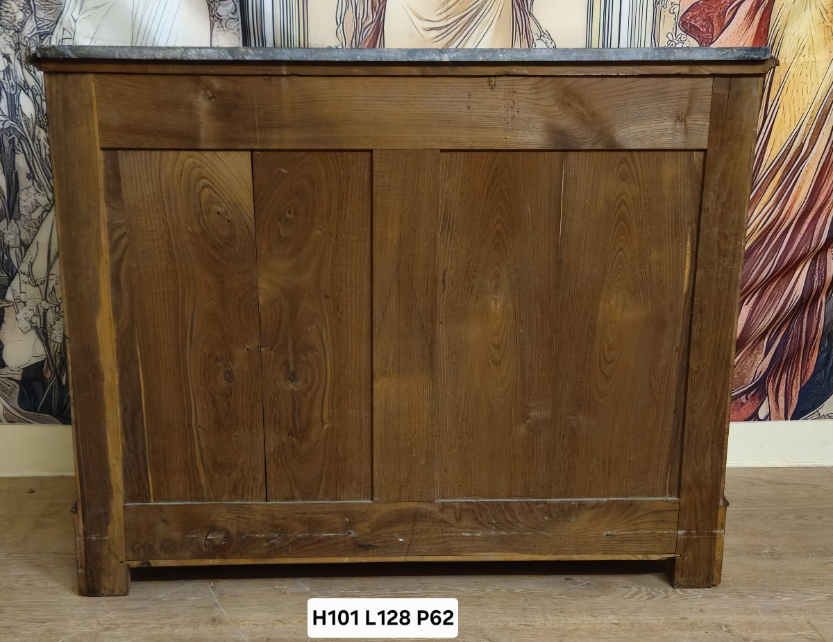 Charles X Period Chest Of Drawers In Maple And Blackened Pear Wood (circa 1820) -photo-8