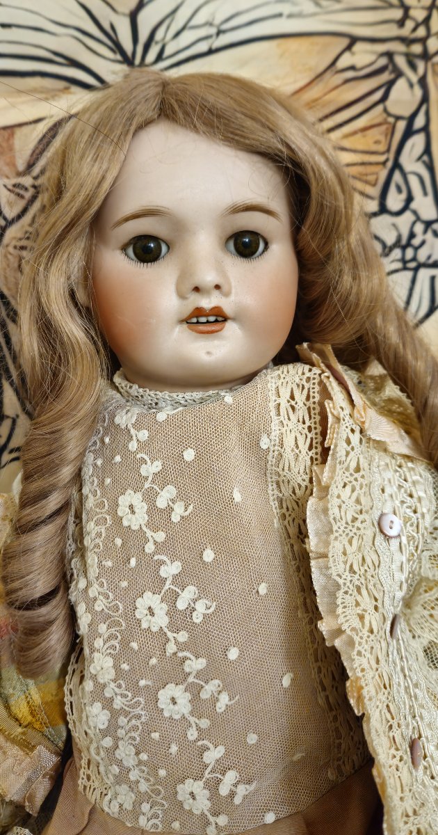 Grande poupée ancienne UNIS FRANCE 60 – tête porcelaine – corps articulé – début XXe siècle-photo-5