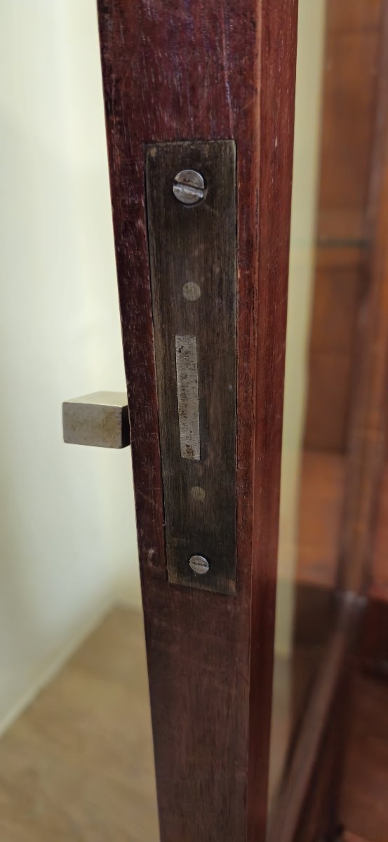 Importante bibliothèque époque Art Déco en loupe d'Amboine et acajou-photo-3