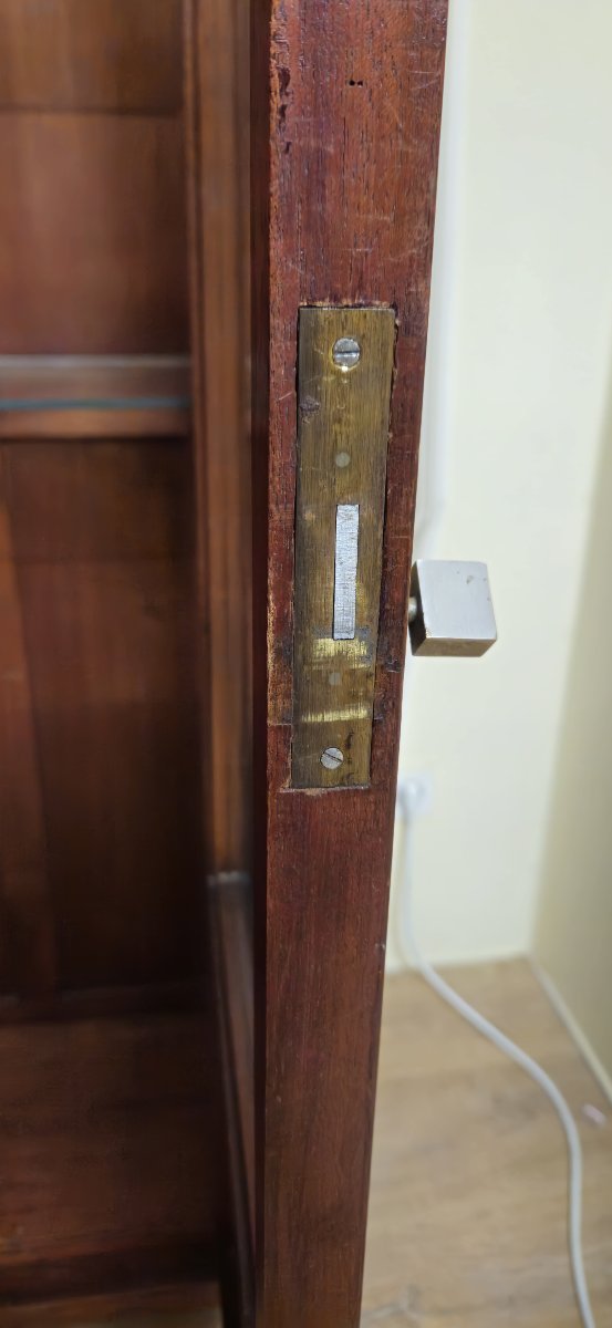 Importante bibliothèque époque Art Déco en loupe d'Amboine et acajou-photo-5