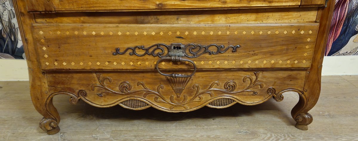 Regional Bonnetière Wardrobe In Walnut And Marquetry – 18th Century-photo-6