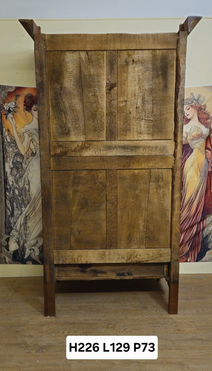 Regional Bonnetière Wardrobe In Walnut And Marquetry – 18th Century-photo-8