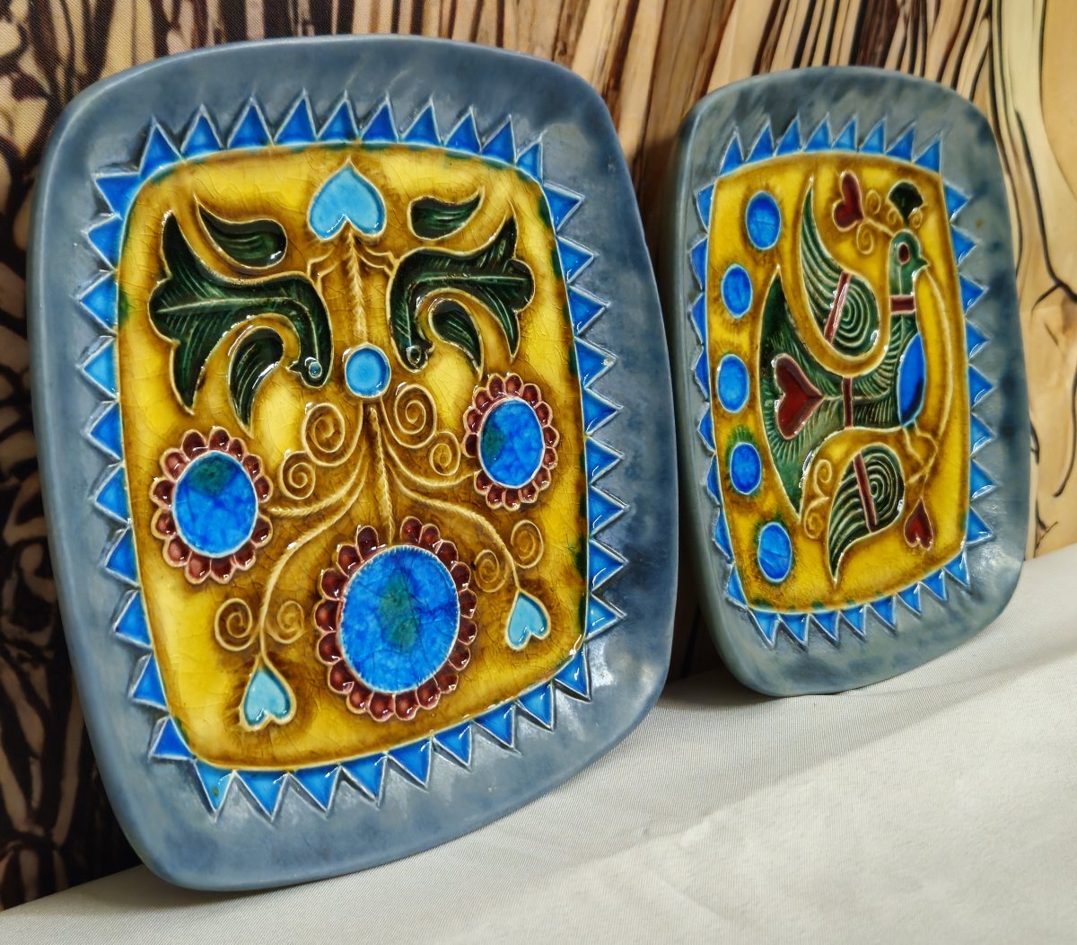 Two Signed Ceramic Plates – Jean Claude Taburet For Hb Quimper / Art Ceramics -photo-3