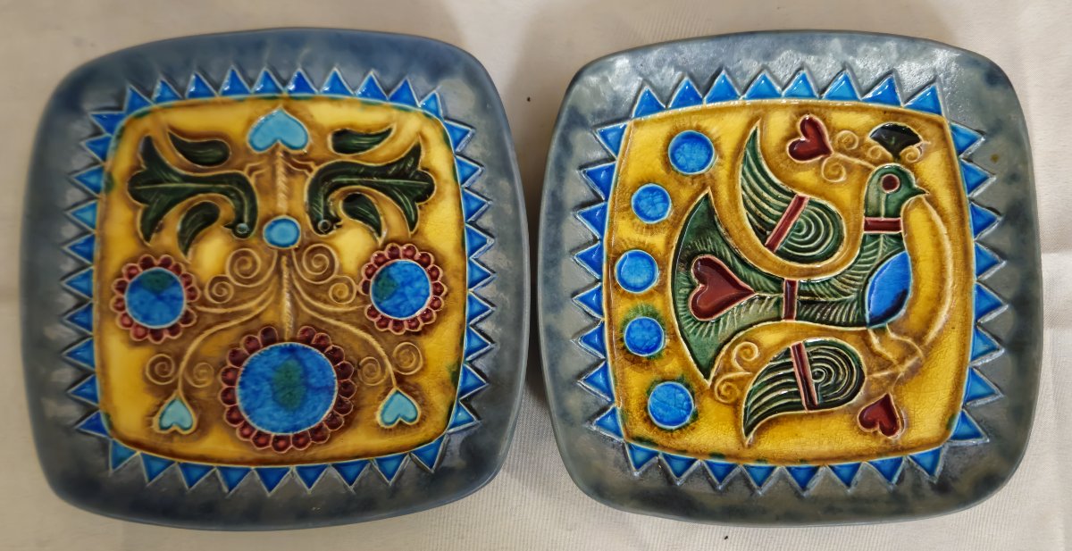 Two Signed Ceramic Plates – Jean Claude Taburet For Hb Quimper / Art Ceramics -photo-4
