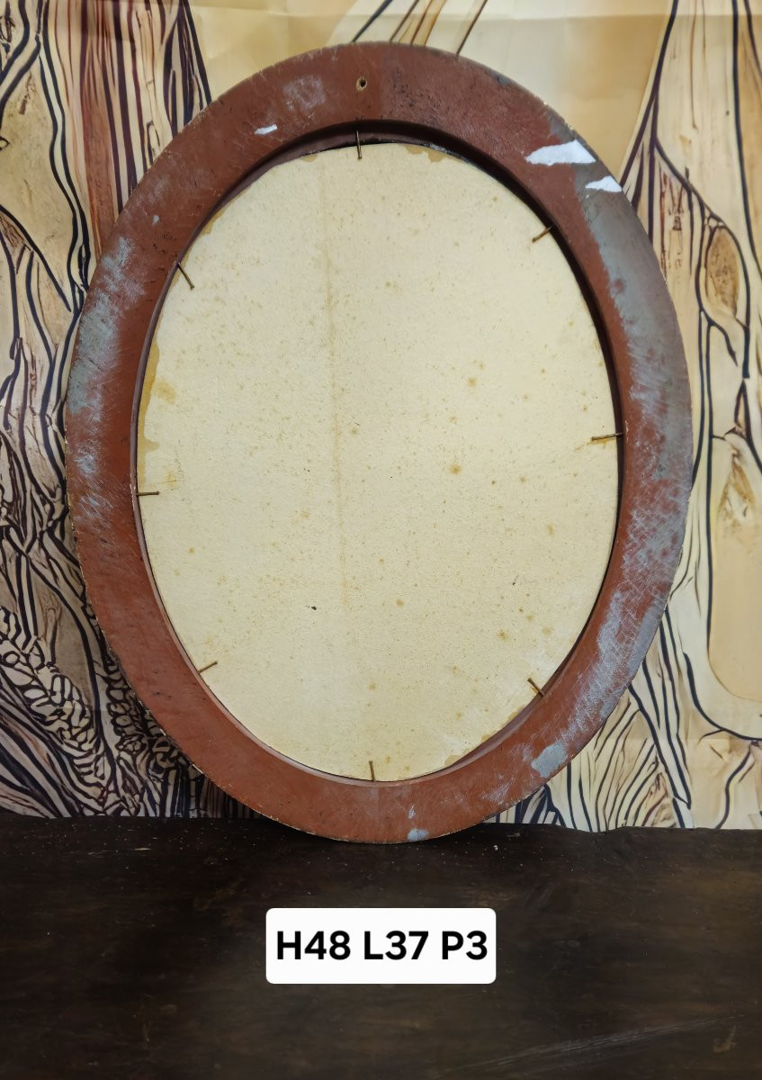 Antique Painting Signed Forlenza / Naples – Oil On Cardboard – Genre Scene – Antique Oval Frame-photo-8