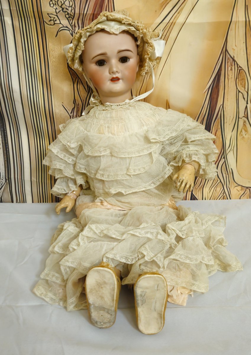 Large Antique French Porcelain Doll / Marked Unis France 301 / 88 Cm Tall-photo-1