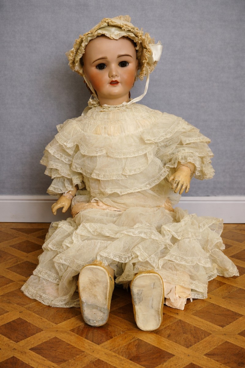 Large Antique French Porcelain Doll / Marked Unis France 301 / 88 Cm Tall