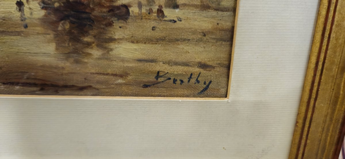 Oil On Canvas - Marine With Sailboats - Signed Bentley - European School - Late 19th Century-photo-4