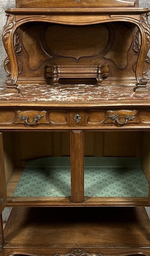Louis XV-style Walnut Sideboard, Dating From The Mid-19ᵉ Century.-photo-2