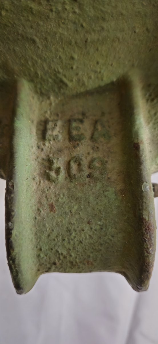 Lampe industrielle ancienne en fonte – luminaire d’atelier / usine – verre épais – circa 1930-photo-5