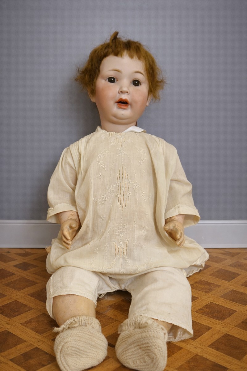 Poupée allemande ancienne en biscuit avec corps composition / PM 914   