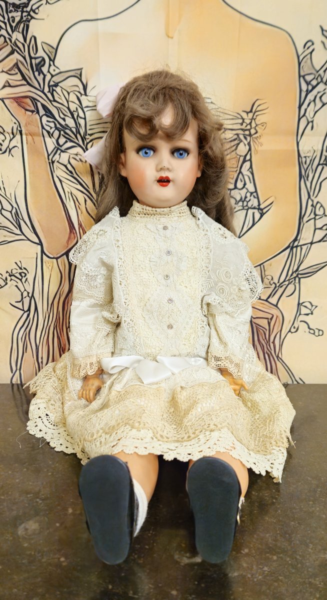 Poupée E.R. HOYE UNICA – Belgium — grande poupée (années 1930-50)  marquage très clair-photo-1