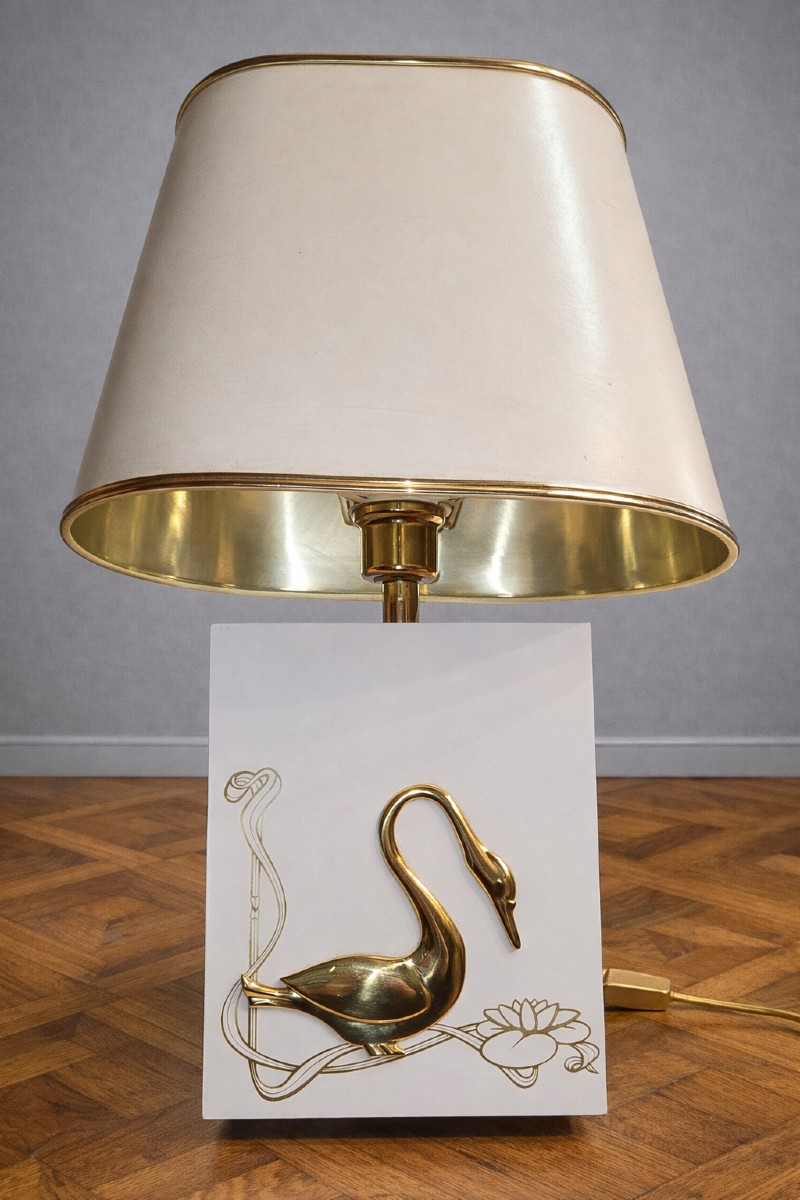 Lampe de table vintage de style Maison Charles, travail français des années 1970