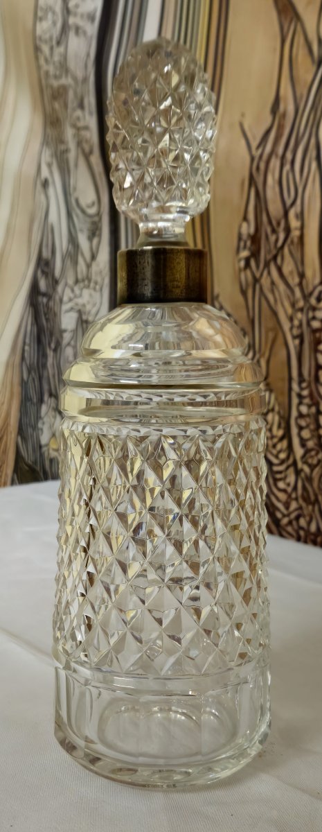 Cut Crystal Whisky Decanter With Stopper, Baccarat / Le Creusot Style-photo-2