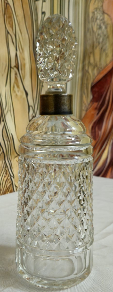 Cut Crystal Whisky Decanter With Stopper, Baccarat / Le Creusot Style-photo-3