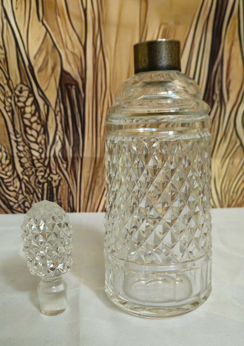 Cut Crystal Whisky Decanter With Stopper, Baccarat / Le Creusot Style-photo-5
