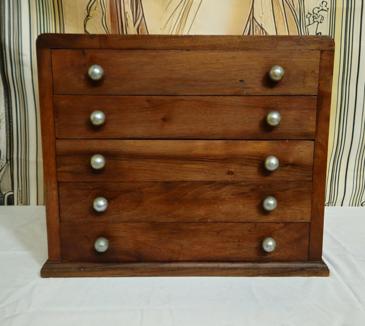 Meuble de métier – Coffret à couverts / semainier en bois / layette d'horloger– XIXe siècle  -photo-1