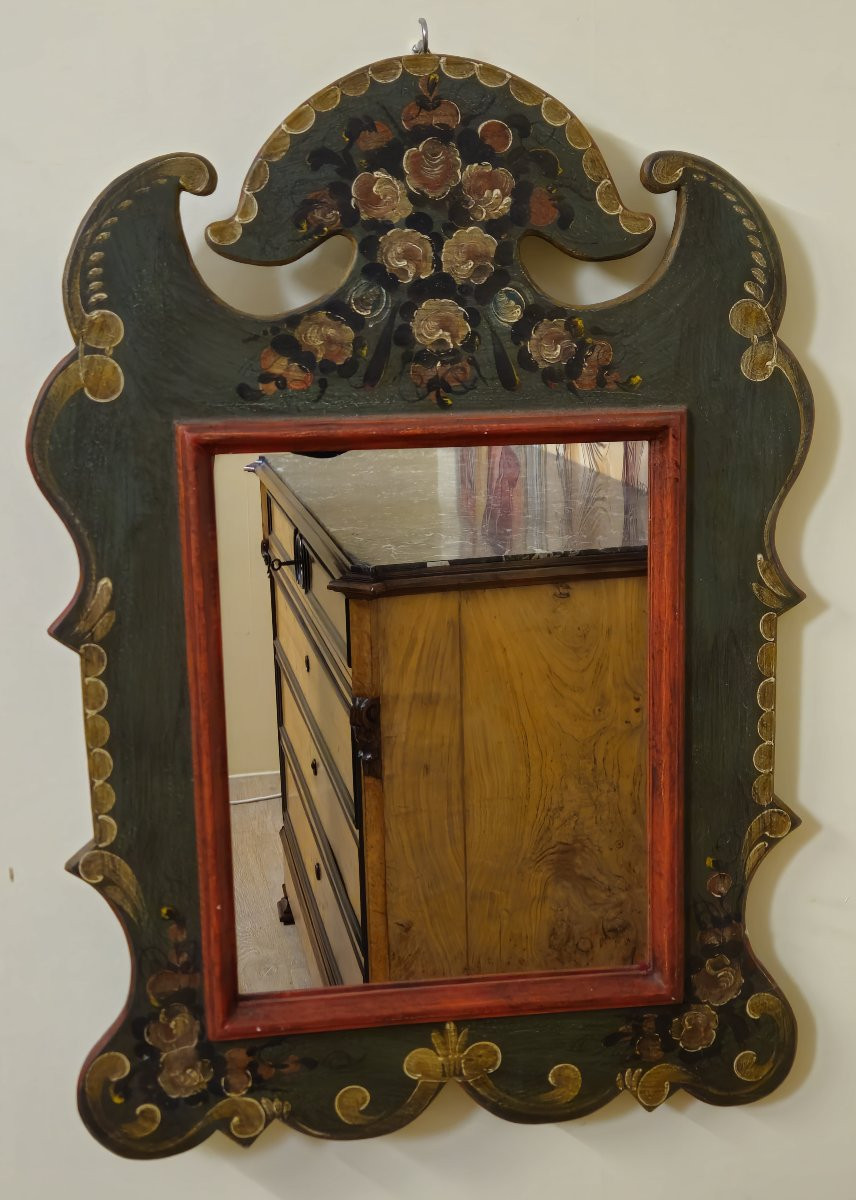 Miroir style Louis XV Baroque peint décoratif / XXeme -photo-4