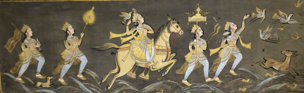 Panneau décoratif oriental (style indien / moghol) vers 1920-1940 -photo-4