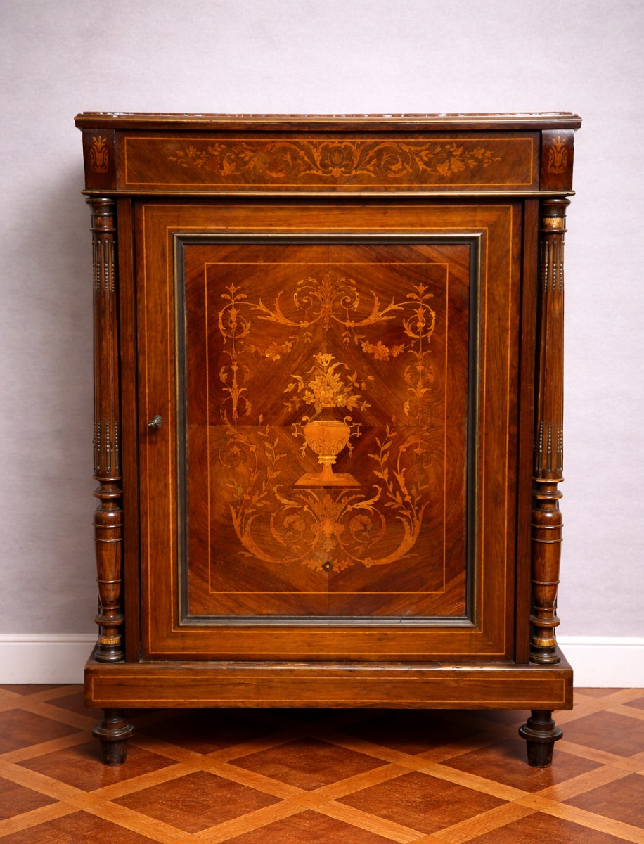 Sideboard Inlaid With Precious Woods (boulle Style), Napoleon III Period - 19th Century
