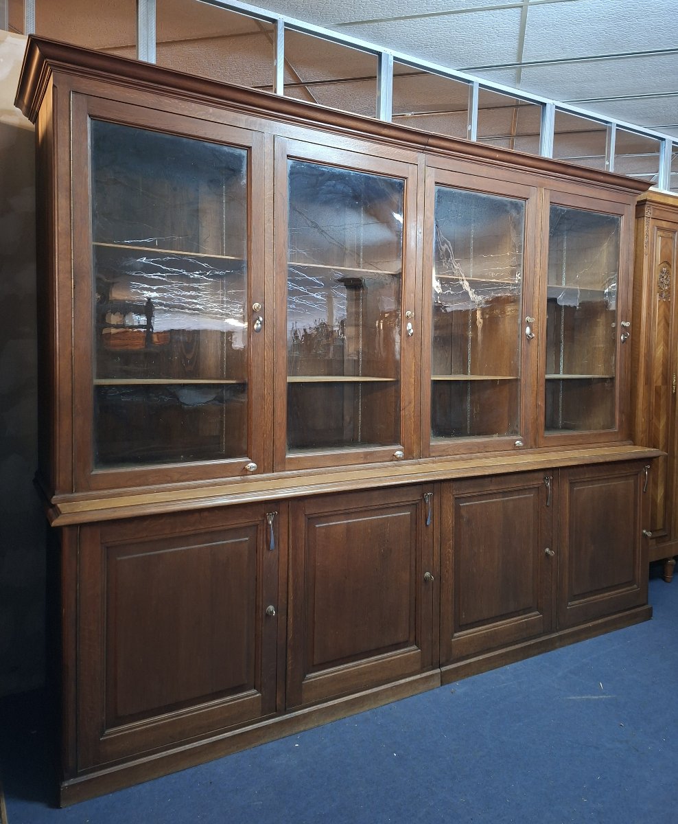 Very Large Oak Store Bookcase - Late 19th Century, Napoleon III-photo-3