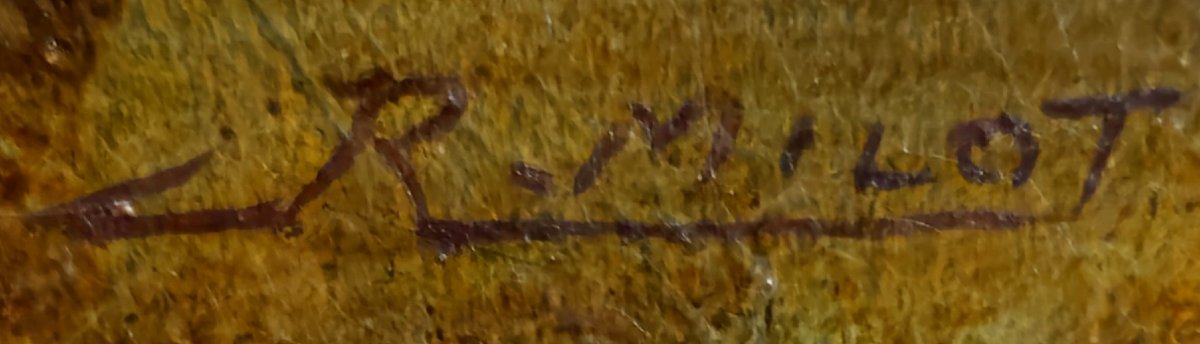 R. Milot - Jeune Femme à l'Ombrelle - Oil On Panel --photo-5