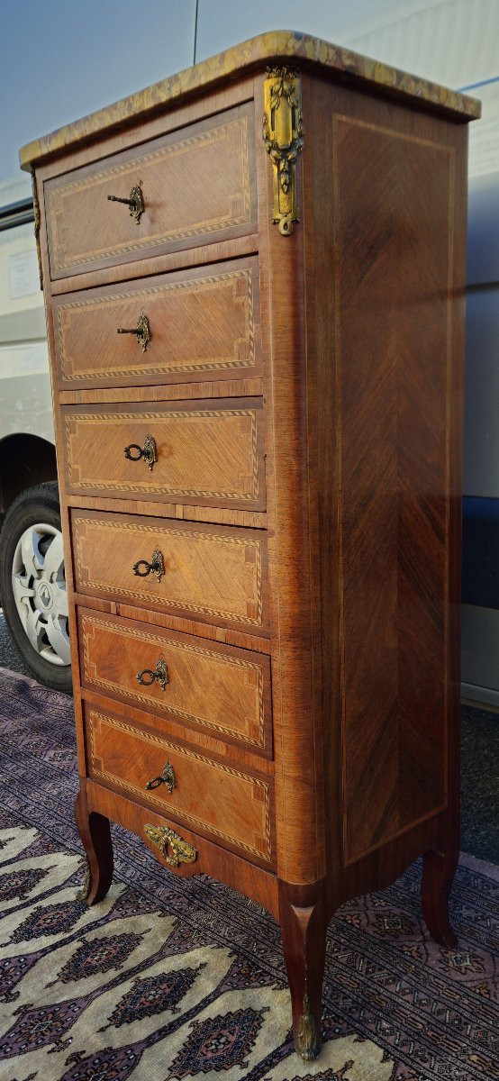 Semainier Louis XV Style In Marquetry-photo-3