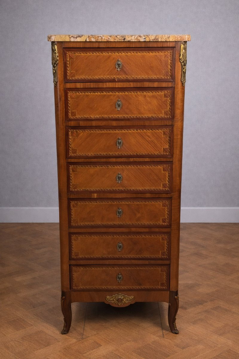 Semainier Louis XV Style In Marquetry-photo-7