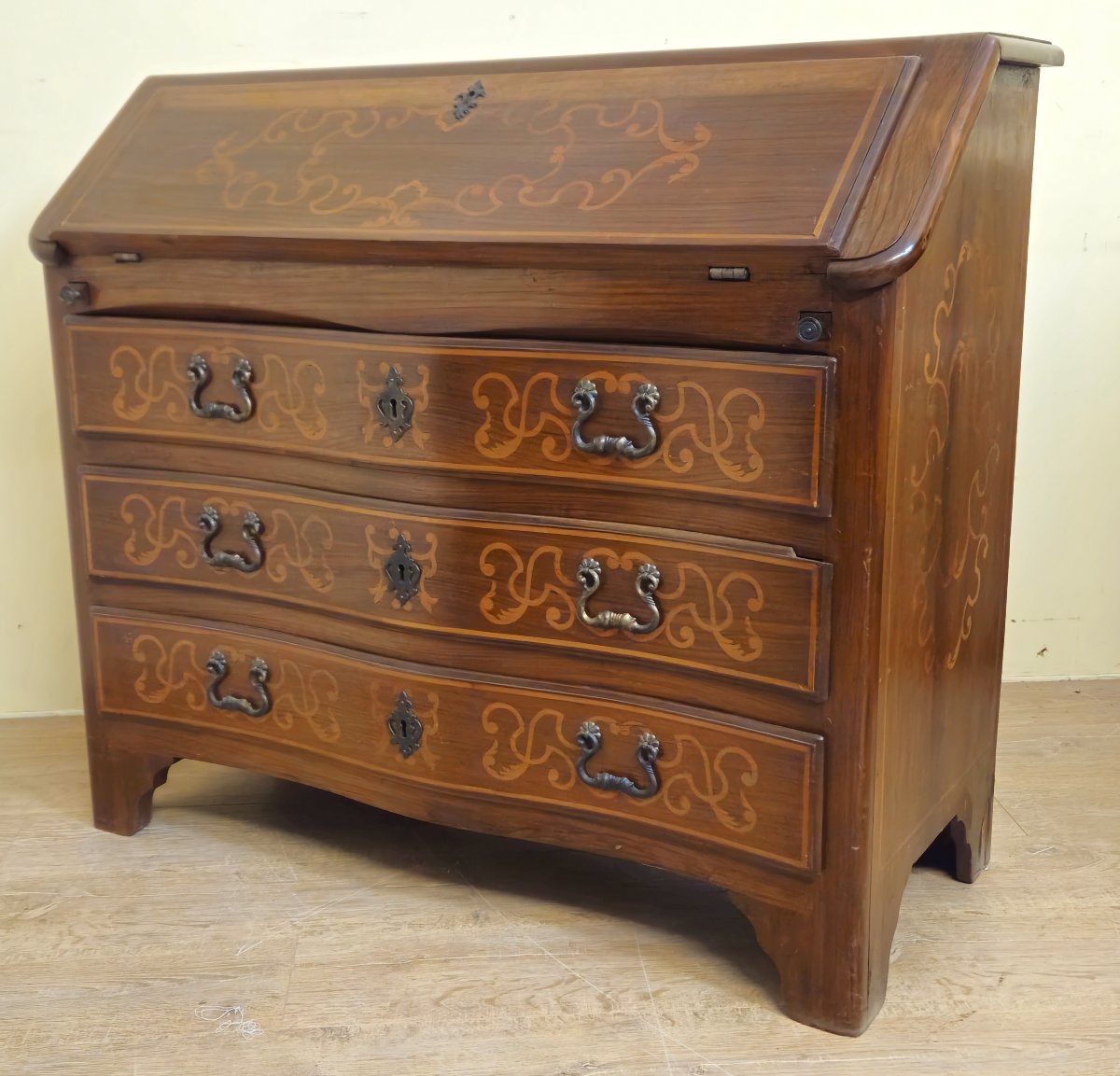 Piedmontese Scriban Chest Of Drawers In Marquetry-photo-2
