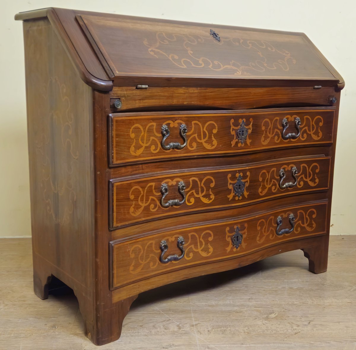 Piedmontese Scriban Chest Of Drawers In Marquetry-photo-3