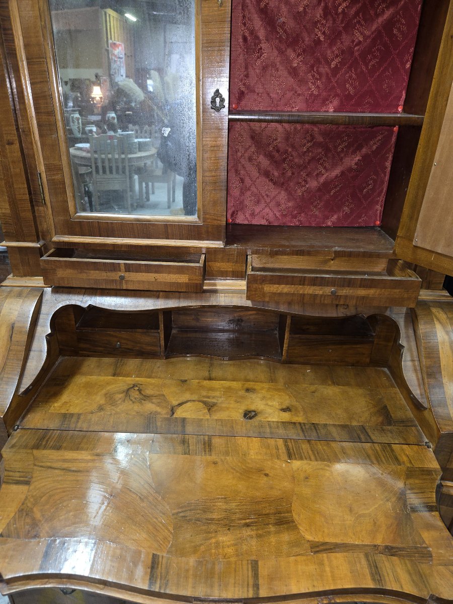 Louis XV Style Venetian Scriban Secretary In Inlaid Walnut-photo-5