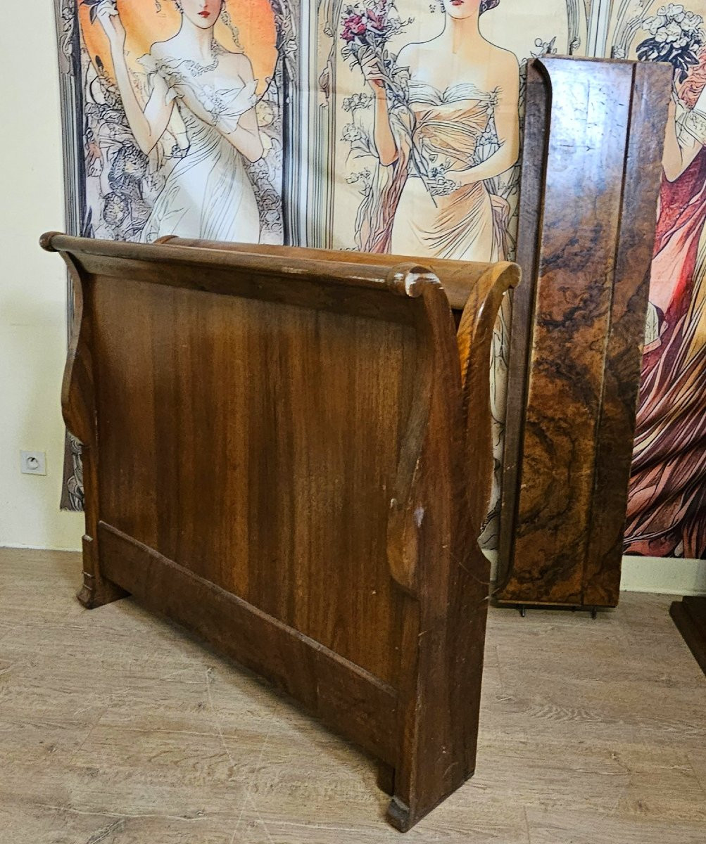 Walnut Burr Boat Bed - Charles X / Restoration / Louis Philippe Period-photo-3
